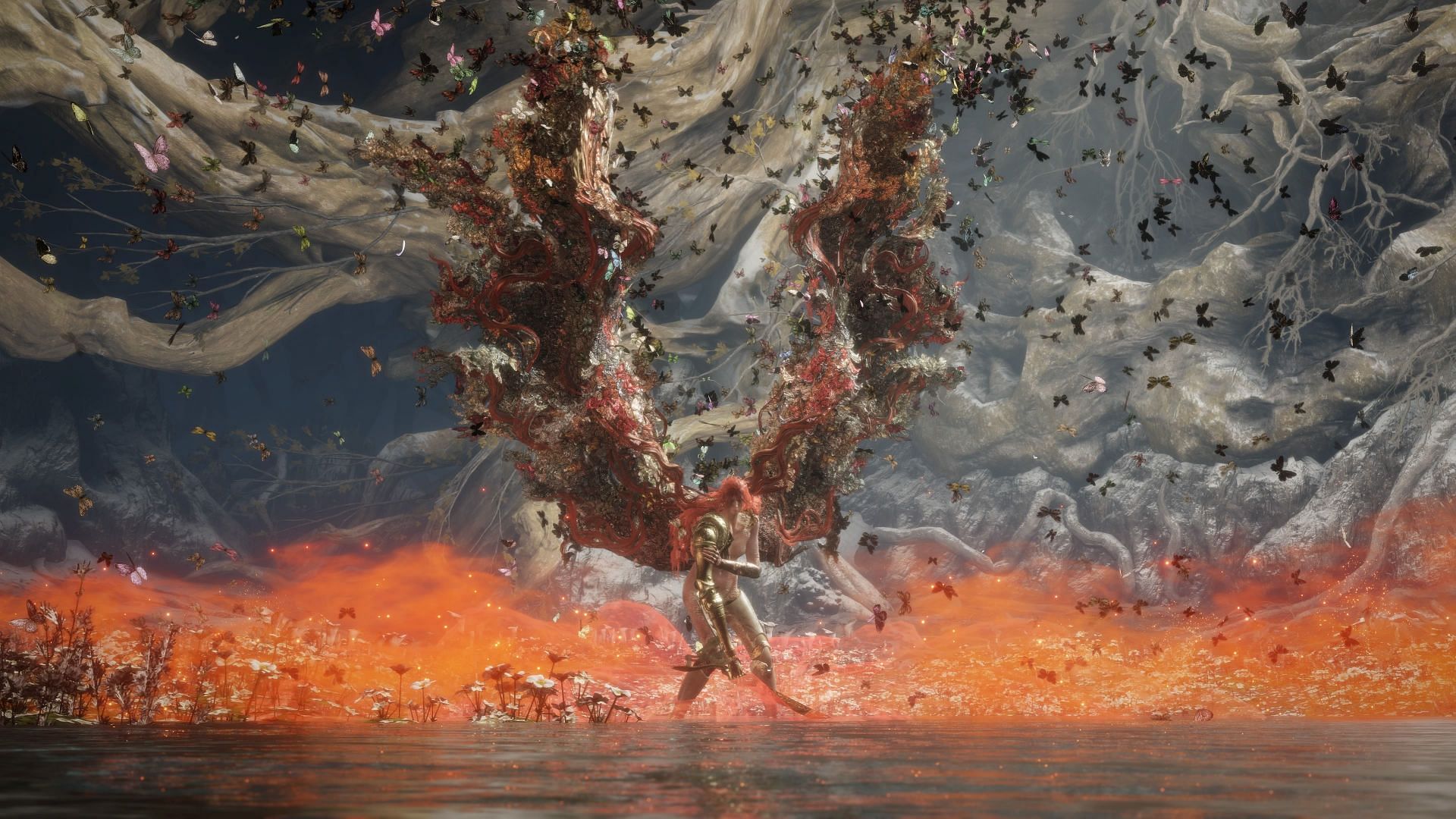 Although not necessary, defeating Malenia can give you access to plenty of runes and her powerful weapon, which can be helpful in the DLC (Image via FromSoftware)